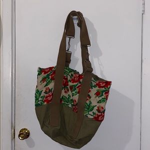Free People large canvas tote bag with roses